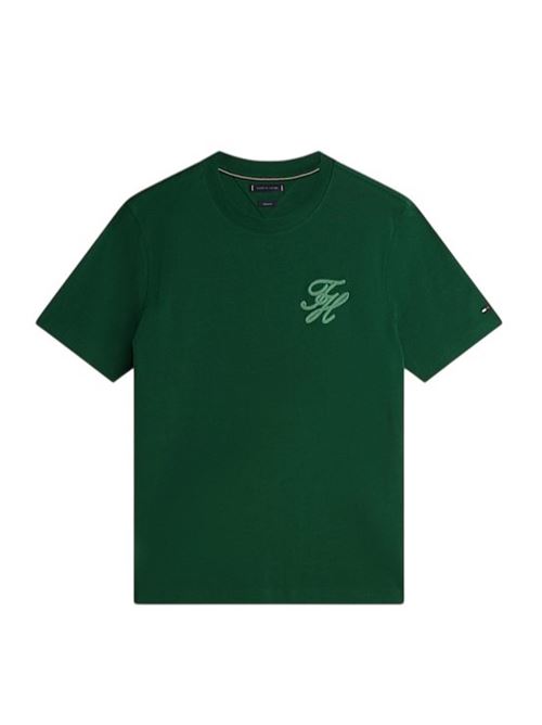 T-shirt con logo tono su tono ricamato Tommy Hilfiger | MW0MW42391MBN.MBN